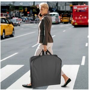 Wally Bags Travel Hanging Garment Bag black zipper front hook loop carry handle